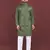 Dark green embroidered silk straight kurta