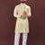 Yellow embroidered silk straight kurta