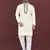 White embroidered silk straight kurta