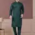 Green pure silk with embroidery and sequence work kurta pyjama for mens wear