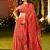 Red Digital Print Silk Lehenga