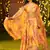 Yellow Digital Print Silk Lehenga