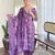 Purple Rayon Embroidery Straight Kurta with Pant And Dupatta Set