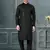 Black pure silk with embroidery and sequence work kurta pyjama for mens wear