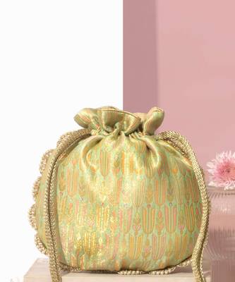Multicolor silk woven potli bag 1