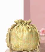Multicolor silk woven potli bag