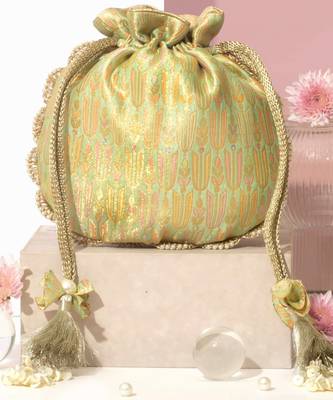 Multicolor silk woven potli bag 2