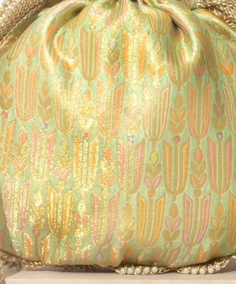 Multicolor silk woven potli bag 4