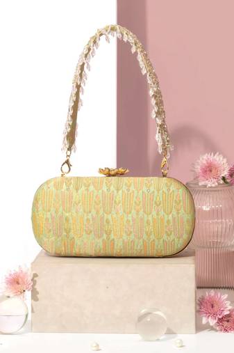 Multicolor silk hand bag
