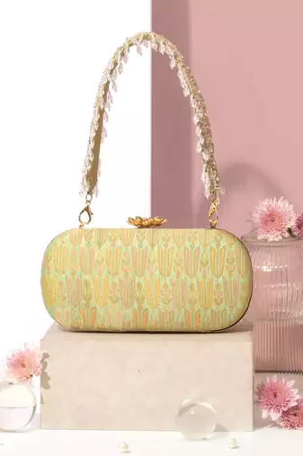 Multicolor silk hand bag