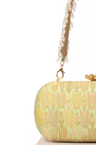 Multicolor silk hand bag