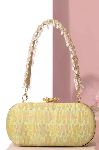 Multicolor silk hand bag