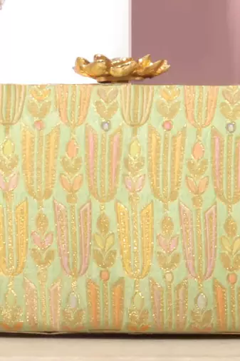 Multicolor silk hand bag