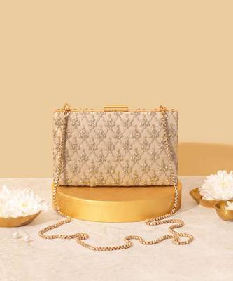 Pink suede embroidered sling bag 1