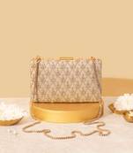 Pink suede embroidered sling bag