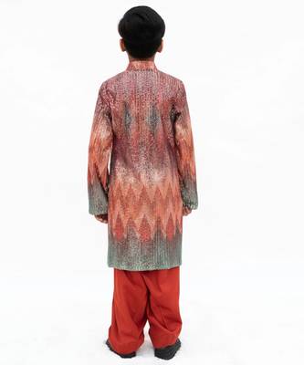 Multicolor sequin embroidered Net kurta Set 2