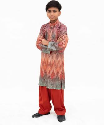 Multicolor sequin embroidered Net kurta Set 4