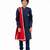 Blue Embroidered silk Sherwani Set