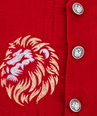 Red Plain velvet waist coat set 4