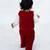 Red Plain velvet waist coat set