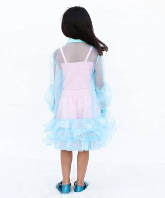 Pink plain cotton silk Co Ord Set With blue Jacket 3