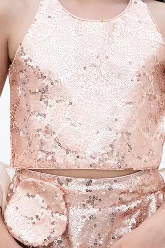 Peach net embroidered lehenga for girls