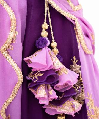 Purple georgette embroidered lehenga for girls 4