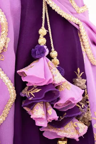 Purple georgette embroidered lehenga for girls