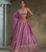 Purlpe Viscose Tissue Embroidered Stitched Lehenga Choli With Duptta 