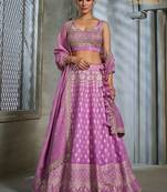 Purlpe Viscose Tissue Embroidered Stitched Lehenga Choli With Duptta 