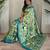 Green paithani silk blend saree with rich contrast weaving pallu and border & blouse