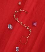 Traditional round shape gold plated nose ring with chain(nathiya) 