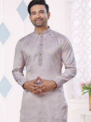 Levender jecquard with pintex work kurta pyjama for mens wear 2