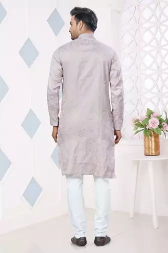 Levender jecquard with pintex work kurta pyjama for mens wear