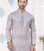 Purple jecquard with pintex work kurta pyjama for mens wear
