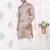 Brown jecquard with pintex work kurta pyjama for mens wear