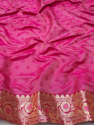 Pink banarasi Art Silk kanjivaram Art Silk saree with blouse 4
