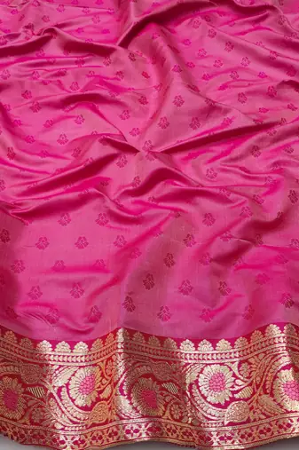 Pink banarasi Art silk blend kanjivaram Art silk blend saree with blouse