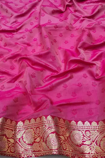 Cream banarasi Art silk blend saree with blouse