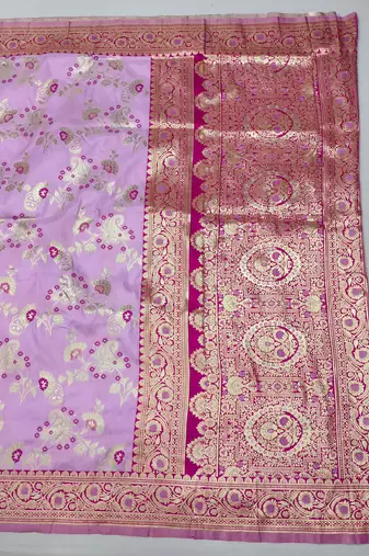 Purple Art silk blend kanjivaram Art silk blend saree with blouse