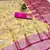 Yellow banarasi Art Silk kanjivaram Art Silk saree with blouse
