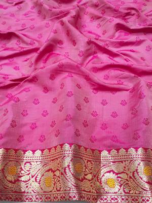 Yellow banarasi Art Silk kanjivaram Art Silk saree with blouse 4