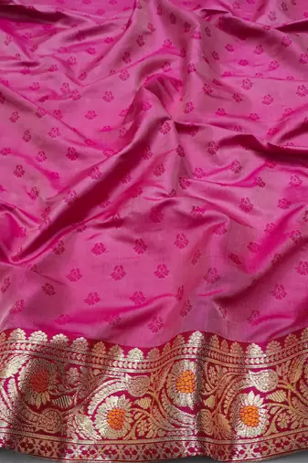 Orange Art silk blend kanjivaram Art silk blend saree with blouse