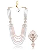 Premium Beaded Groom Mala with Elegant Brooch