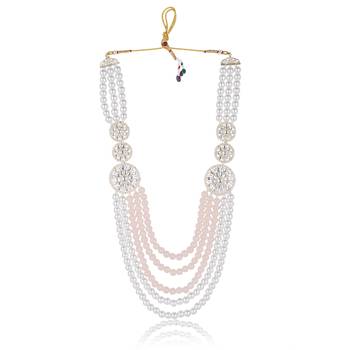 Premium Beaded Groom Mala with Elegant Brooch 3