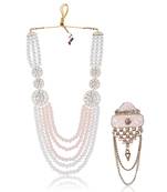 Premium Beaded Groom Mala with Elegant Brooch