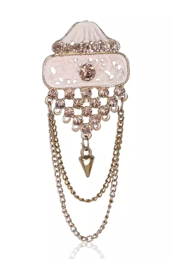Premium Beaded Groom Mala with Elegant Brooch