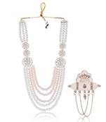 Premium Beaded Groom Mala with Elegant Brooch