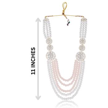 Premium Beaded Groom Mala with Elegant Brooch 4