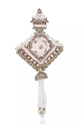 Premium Beaded Groom Mala with Elegant Brooch